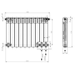 grzejnik aluminiowy G500F/D 887,8W